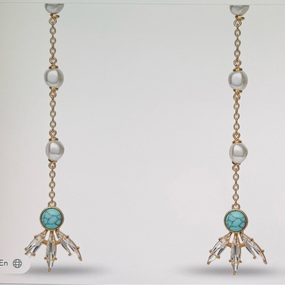 Lele Sadoughi Jewelry - Lele Sadoughi, NWT, Turquoise Sea Linear Trifold Earrings one size